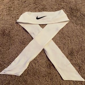 White Nike tie headband